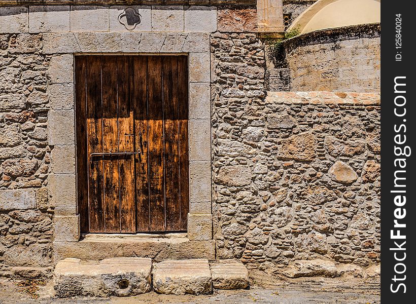 Wall, Stone Wall, Window, Door