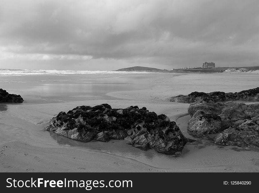 Black And White, Coast, Monochrome Photography, Shore