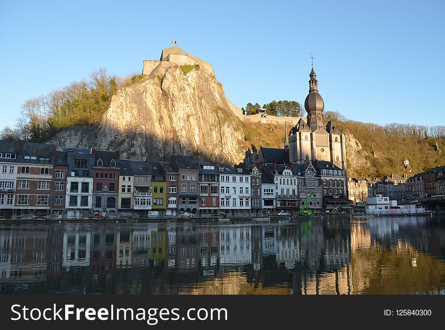 Reflection, Town, Waterway, City