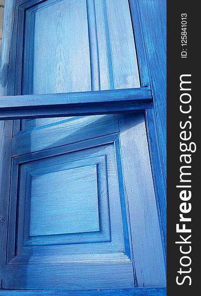Blue, Window, Wall, Architecture