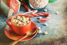 Cup Of Homemade Christmas Hot Chocolate Royalty Free Stock Photo