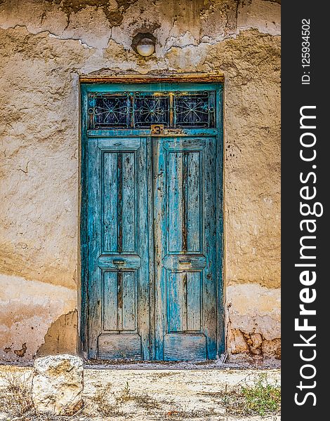 Blue, Wall, Door, Window