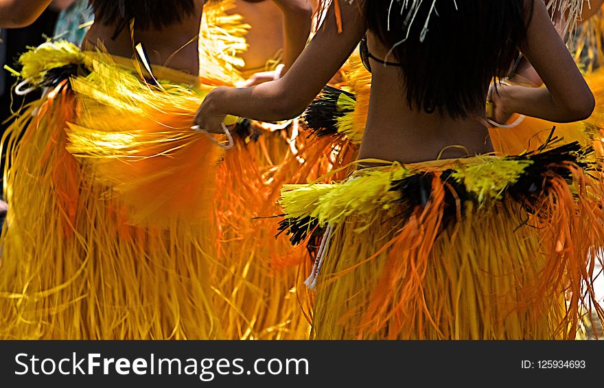 Yellow, Hula, Dancer, Tradition