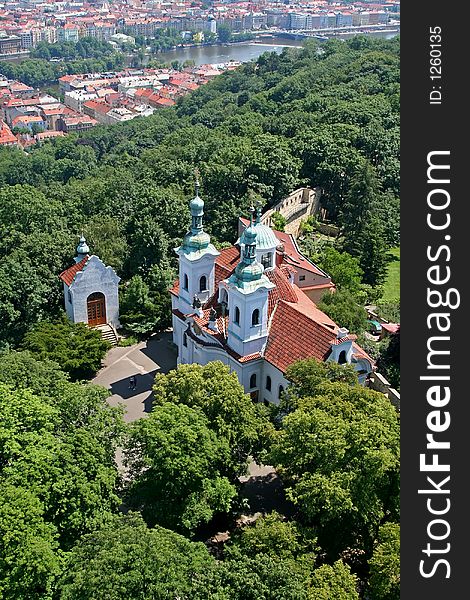 A church on a hill at Prague, Czech