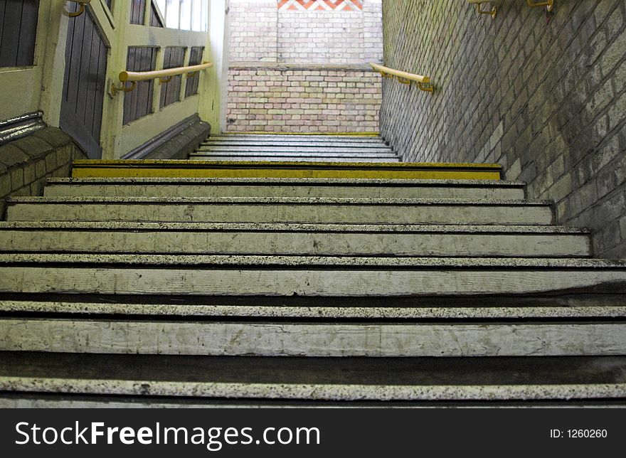 Stairway in a train station