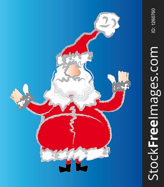 Funny santa claus in red