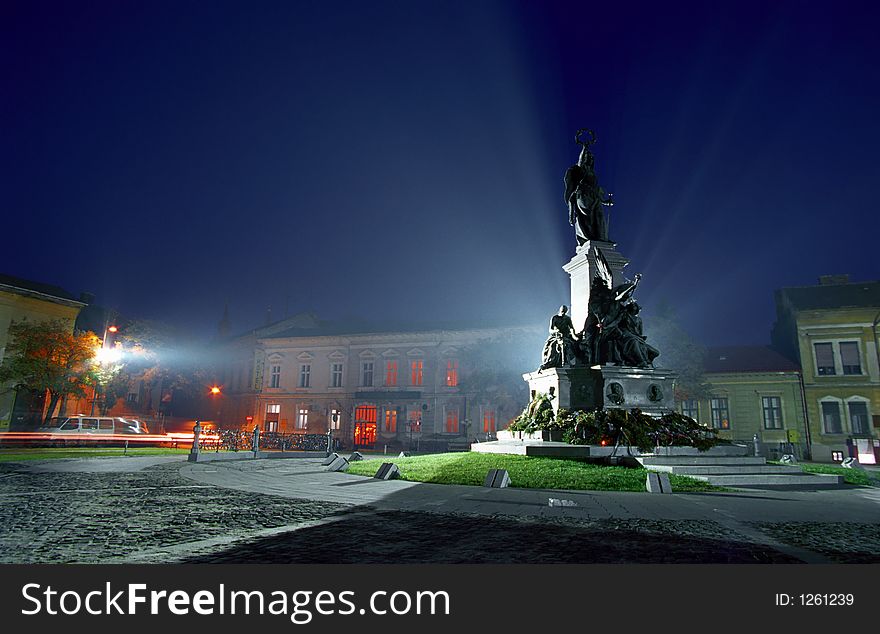 Reconciliatian park at night, Arad, Romania. Reconciliatian park at night, Arad, Romania.