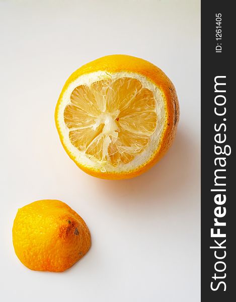 Cut lemon with small piece