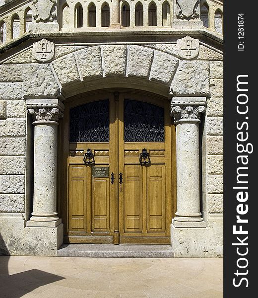 Main entrance door of the justice palace of the principality of monaco. Main entrance door of the justice palace of the principality of monaco