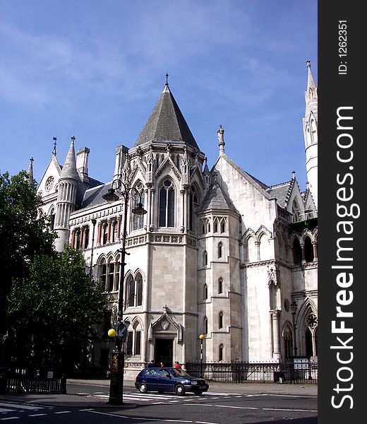 A photograph of the royal courts of justice based in central London. A photograph of the royal courts of justice based in central London.