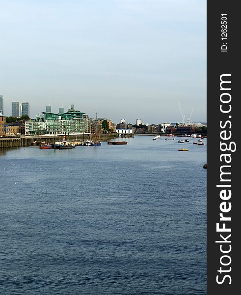 A view of  boat's on the River Thames in London. A view of  boat's on the River Thames in London.