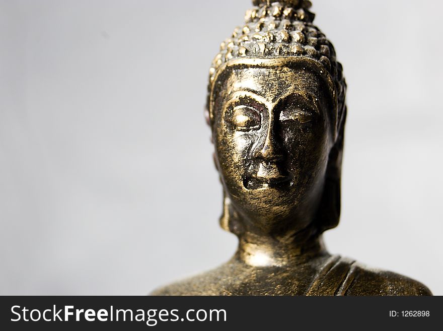 Close up portrait of a Buddha statue. Close up portrait of a Buddha statue