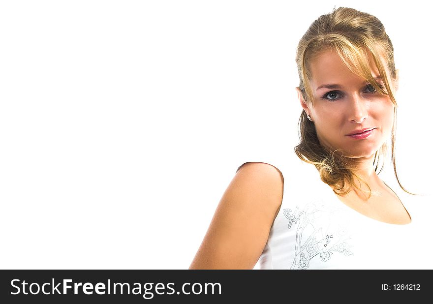 Young beautiful women in white