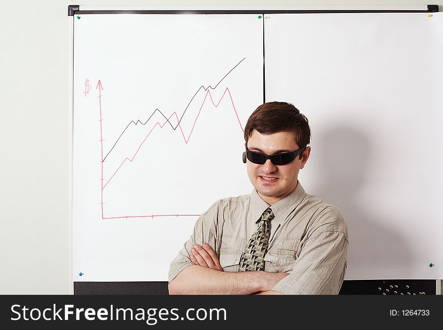 Portrait of a businessman in a working process. Portrait of a businessman in a working process