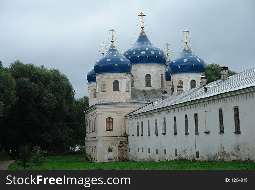 Old russian orthodoxe church summer blue. Old russian orthodoxe church summer blue