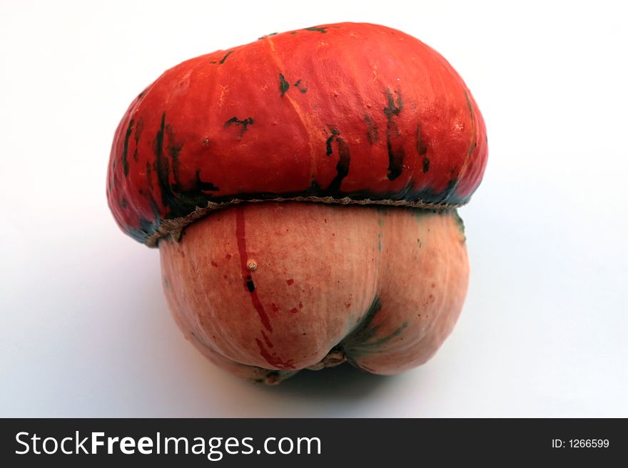 Small pumpkin, isolated on white.