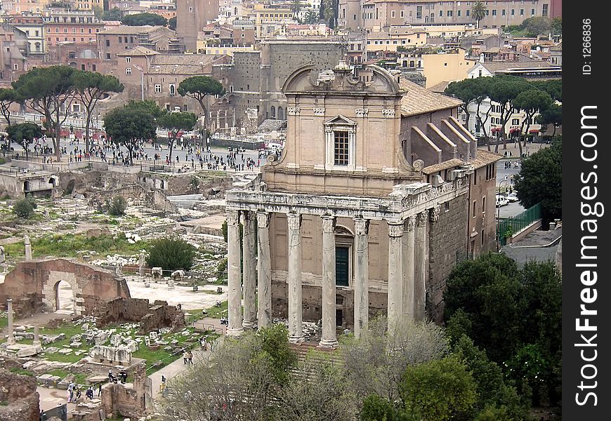 Antonino e Faustina Temple in the Roman Forum (Rome - Italy)
