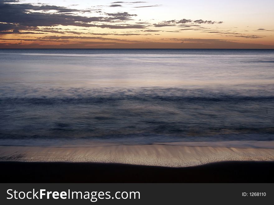 Pacific Sunrise On Ocean Beach, Sydney, Australia. Pacific Sunrise On Ocean Beach, Sydney, Australia