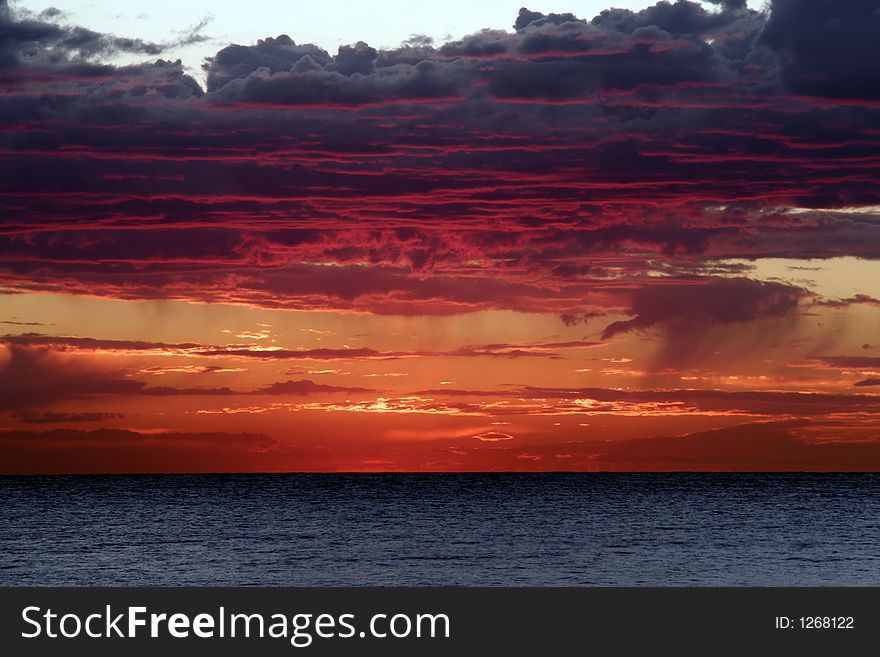 Burning Sky, Red Sunrise, Sydney, Australia