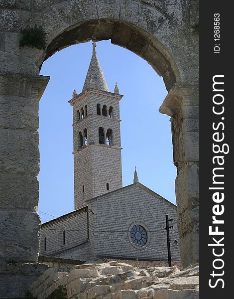 Old church in Novigrad - Croatia. Old church in Novigrad - Croatia