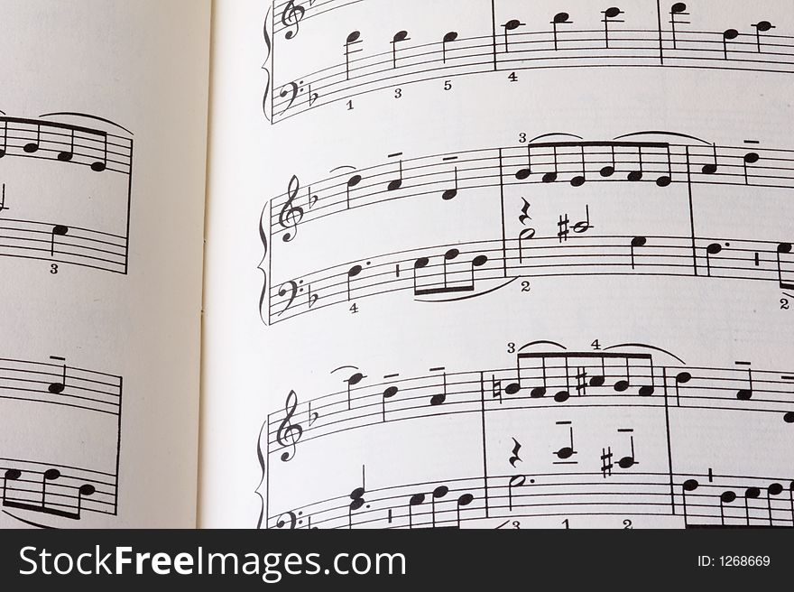 Sheet of music on white background. Sheet of music on white background