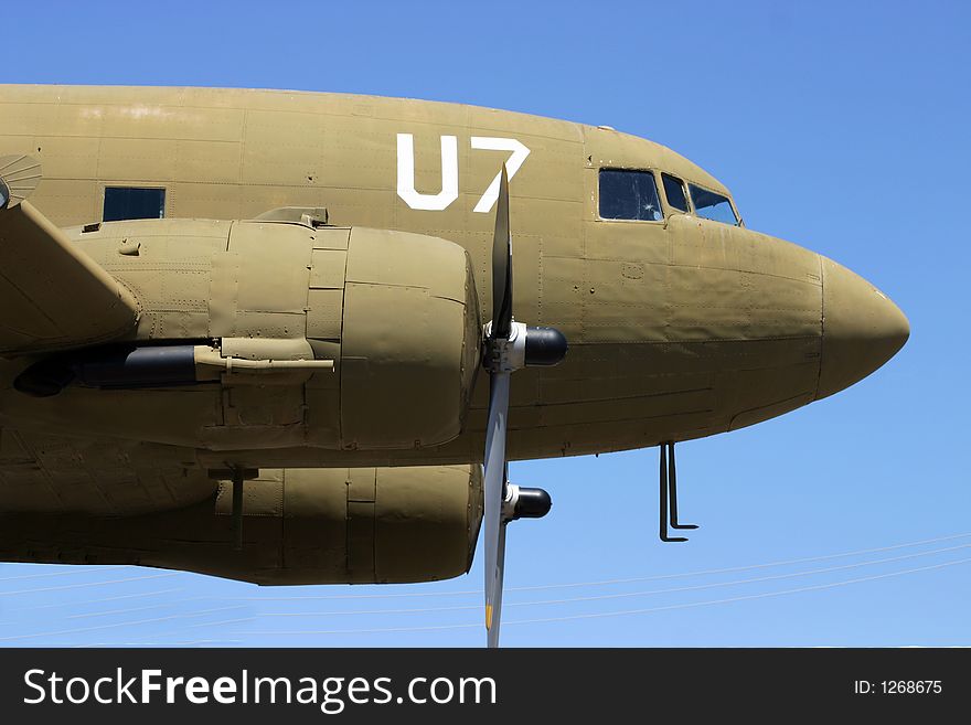 A photograph taken of a war plane.