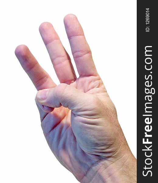 Gesture - Three Fingers (with clipping path)