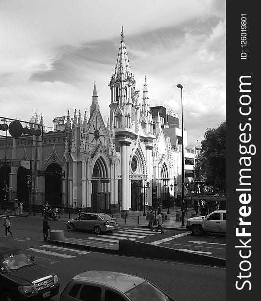 Sky, Landmark, Black And White, Car