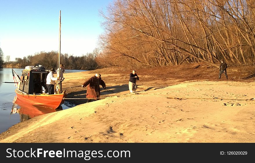 Sand, Vehicle, Water, Tree