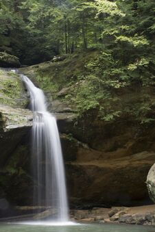 Lower Falls In Hocking Hills State Forest Royalty Free Stock Photography