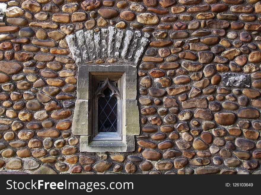 Stone Wall, Wall, Window, Brickwork