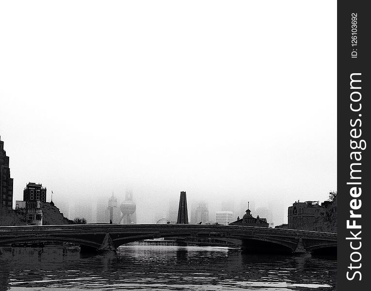 Black And White, Monochrome Photography, Landmark, Sky