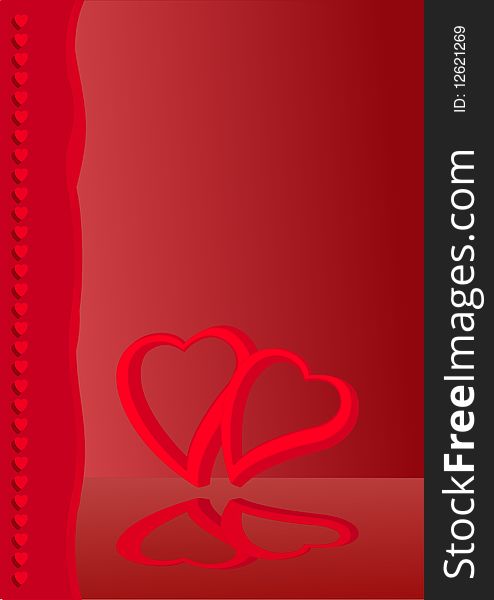 Red Valentine card, illustration. Red Valentine card, illustration