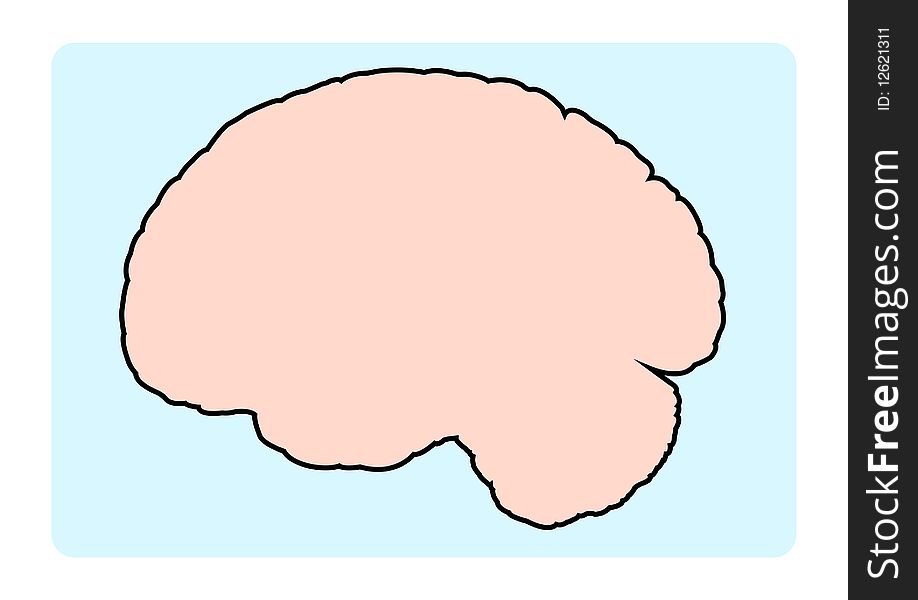 Human brain silhouette, vector illustration. Human brain silhouette, vector illustration