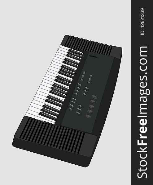 Electronic keyboard, isolated, illustration. Electronic keyboard, isolated, illustration