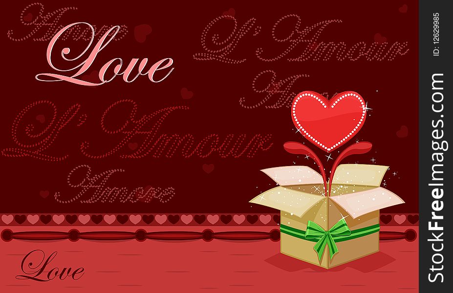 I love you card - for the celebration of a special Saint Valentine Day. Vector file, EPS AI8 also available.