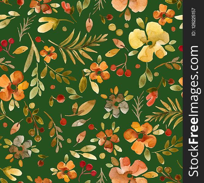 Cute Floral seamless pattern. Millefleur background.
