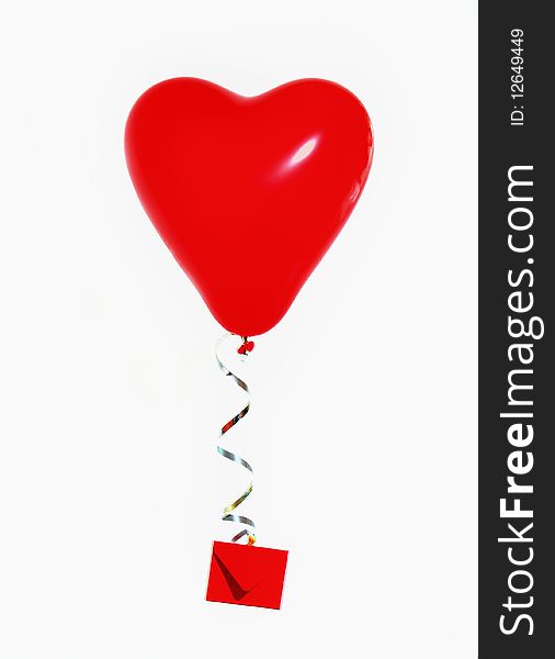 Heart balloon with a letter. Heart balloon with a letter