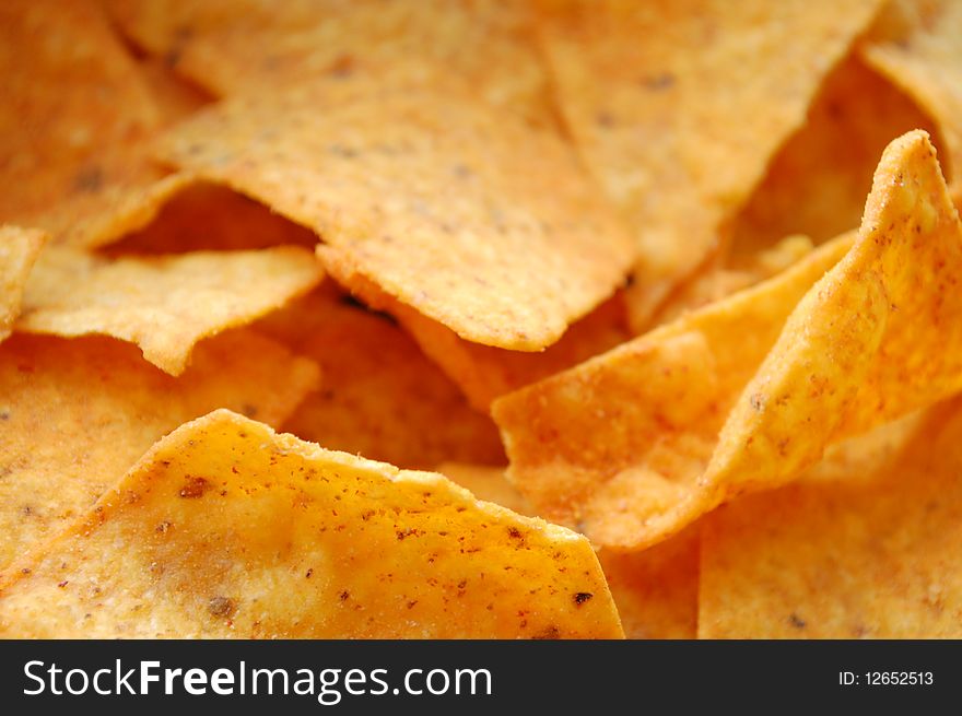 Close macro pic of potato chips