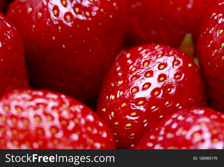 Background from freshly harvested strawberries, directly above