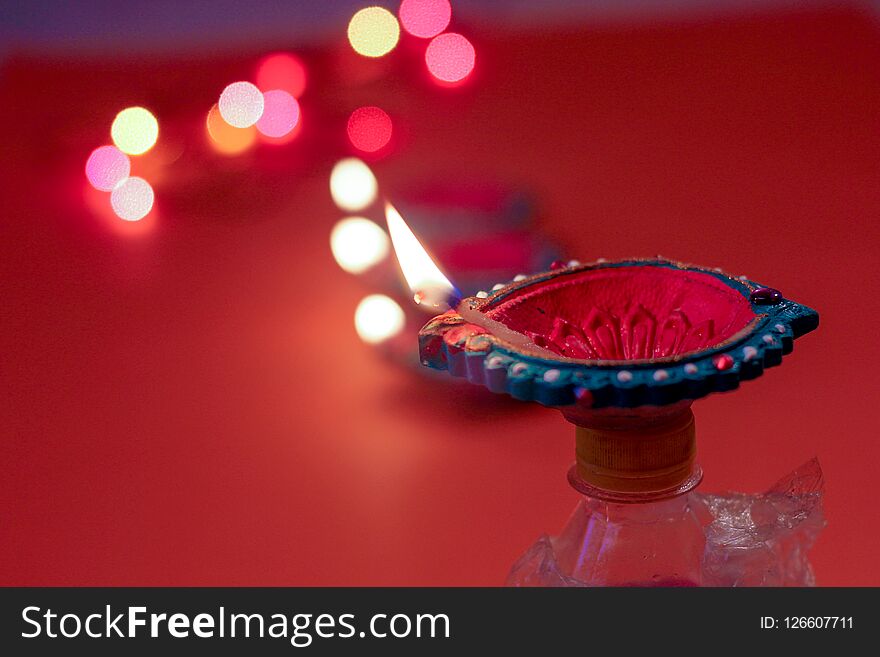 Indian Festival Diwali , Decorative Diwali Lamp