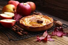Apple Tart. Gourmet Traditional Holiday Apple Pie Sweet Baked De Royalty Free Stock Images