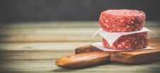 Raw Burgers - Cutlets From Organic Beef Meat Royalty Free Stock Image