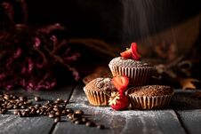 Chocolate Muffins With Sugar. Stock Images