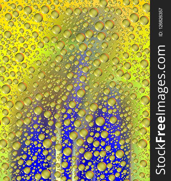Yellow bubbles, colorful background, lights background, colors, shades abstract graphics. Abstract background and texture