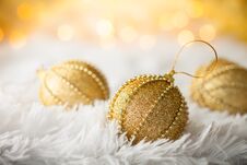 Gold Christmas Baubles Royalty Free Stock Image