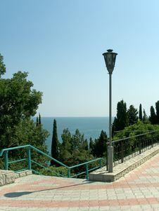 Pathway To Sea Stock Photo