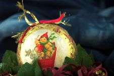 Vintage Gold Christmas Ball Stock Images