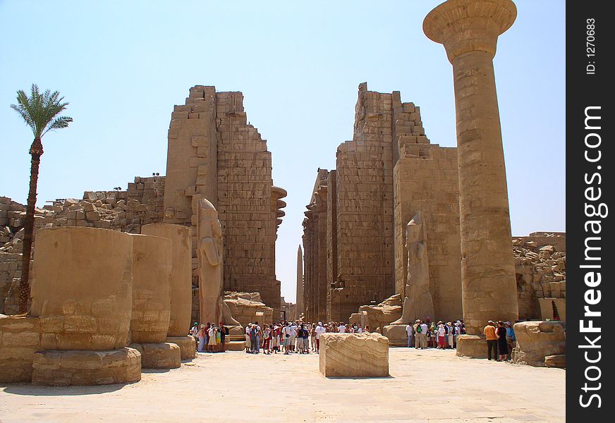 Karnak-The II-nd pylon. The kiosk of Taharka. Karnak-The II-nd pylon. The kiosk of Taharka