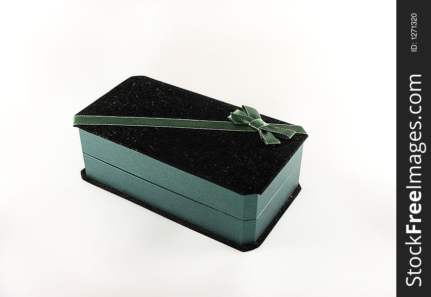 Green box isolated on the white background. Clipping path included for easy selection.